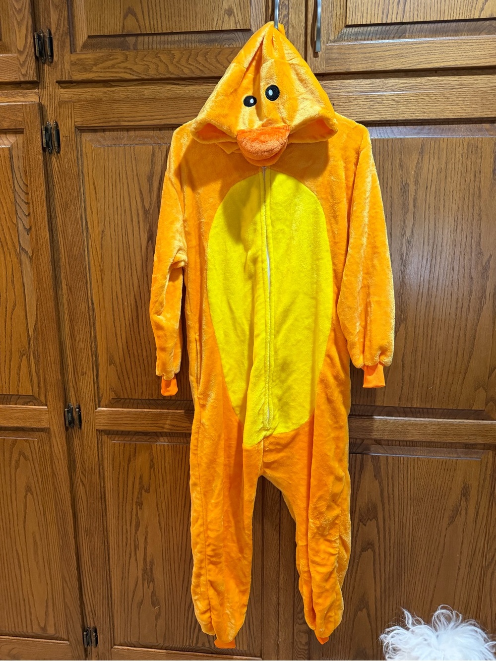 ADULT Orange Duck Onesie with Yellow Belly